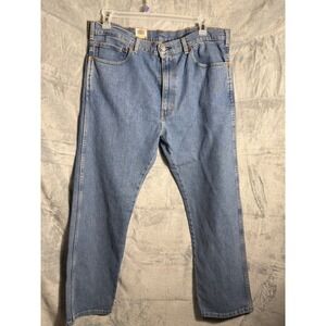 Levi Strauss Western Fit Mens Stretch Jeans 40x30 Blue Denim Straight Leg